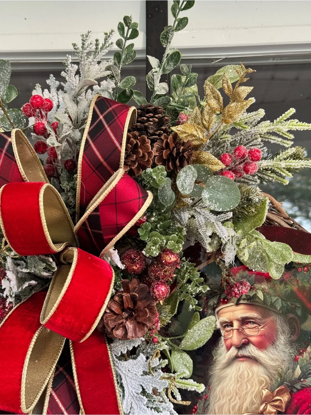 Vintage Santa Grapevine Wreath